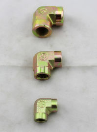 Garnitures d'extrémité hydrauliques femelles de tuyau de garnitures de tuyau du coude jaune BSPT de 90 degrés