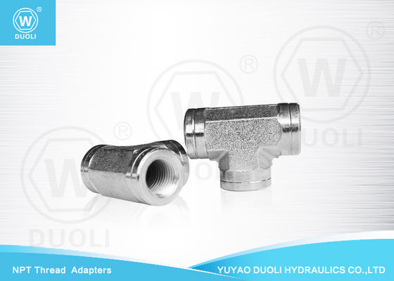 Garnitures hydrauliques de connecteurs de tuyau de fil femelle de la PIÈCE EN T TNP avec galvanisé blanc
