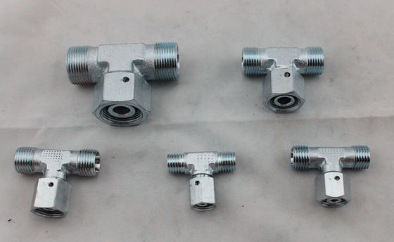 Type métrique de morsure de fil garnitures hydrauliques de pièce en t de branche d'adaptateur de tuyau avec la série L d'écrou de pivot